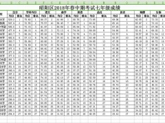 正道教育在昭陽區(qū)2018年中期考試年級成績中的排名